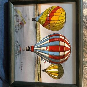 H Hargrove Hot Air Balloons serigraph painting on canvas authentic guarantee